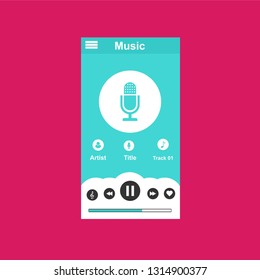 Music modern app user interface design. - Vector