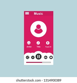 Music modern app user interface design. - Vector