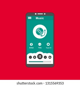Music modern app user interface design. - Vector