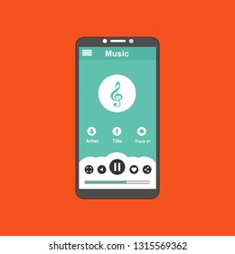 Music modern app user interface design. - Vector