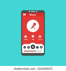 Music modern app user interface design. - Vector