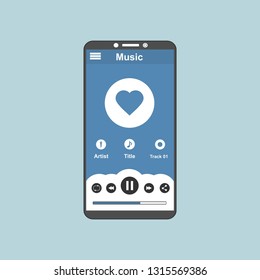 Music modern app user interface design. - Vector