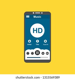 Music modern app user interface design. - Vector