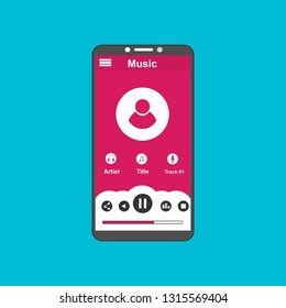 Music modern app user interface design. - Vector