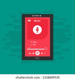 Music modern app user interface design. - Vector