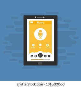 Music modern app user interface design. - Vector
