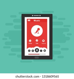 Music modern app user interface design. - Vector