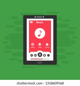 Music modern app user interface design. - Vector