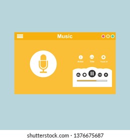 Music modern app user interface design. - Vector