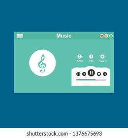 Music modern app user interface design. - Vector
