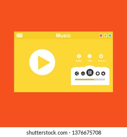 Music modern app user interface design. - Vector