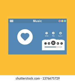 Music modern app user interface design. - Vector
