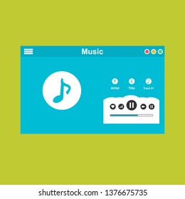 Music modern app user interface design. - Vector