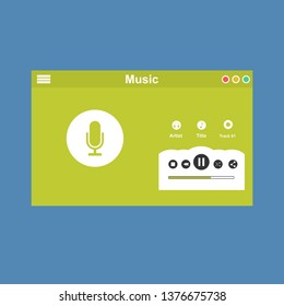Music modern app user interface design. - Vector