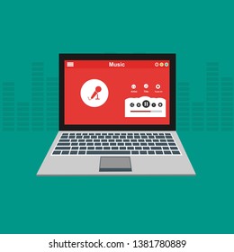 Music modern app user interface design. - Vector