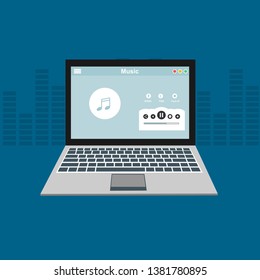 Music modern app user interface design. - Vector