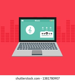 Music modern app user interface design. - Vector