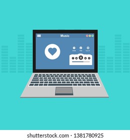 Music modern app user interface design. - Vector