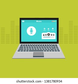 Music modern app user interface design. - Vector