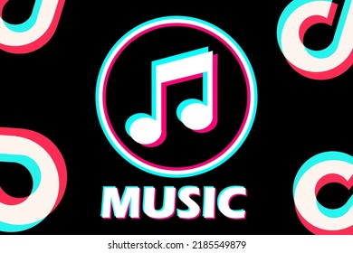 Music. Modern background in the style of the social network. Digital background. Stream cover. Social media concept. Vector illustration. EPS10