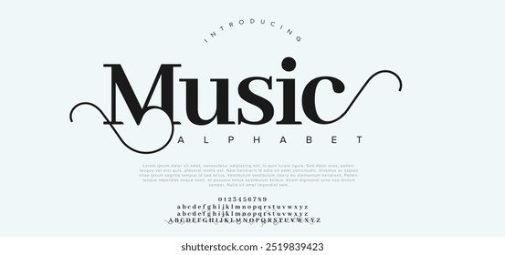 Música moderna criativa mínimo alfabeto letra pequena logotipo design