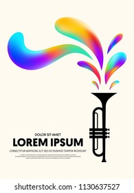 Music modern retro vintage abstract poster background. Design element template can be used for backdrop, brochure, leaflet, publication, vector illustration
