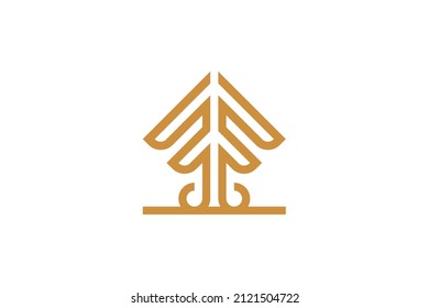 Musik-Monoline-Symbol-Logo-Vektor