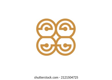 Musik-Monoline-Symbol-Logo-Vektor