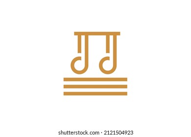 Music Monoline Symbol Logo Vector