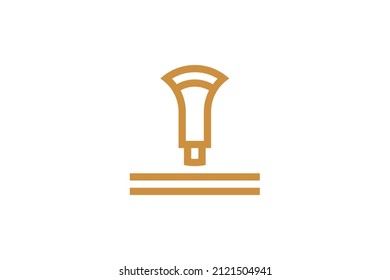 Music Monoline Symbol Logo Vector