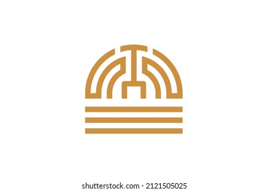 Musik-Monoline-Symbol-Logo-Vektor