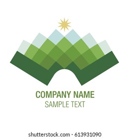 Music Mountain. Shaped mountain accordion or bandoneon. Vector Illustration, good for logo.