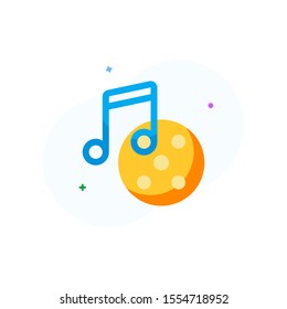 Music and movie flat icon. Ready to use for website mobile app presentation and any other projects. Suitable for any visual design
