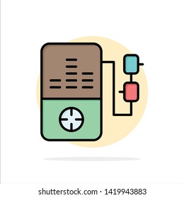 Music, Mp3, Play, Education Abstract Circle Background Flat color Icon