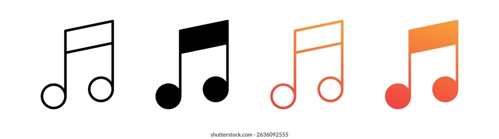 Music Multi Style Icon Set Vector
