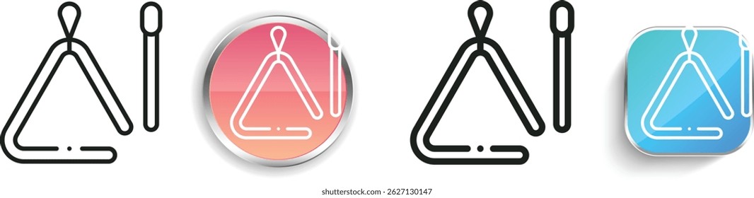 music and multimedia icon. Thin Linear, Regular and Button Style Design Isolated On White Background