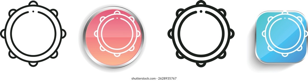 music and multimedia icon. Thin Linear, Regular and Button Style Design Isolated On White Background