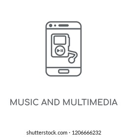 Music and multimedia linear icon. Music and multimedia concept stroke symbol design. Thin graphic elements vector illustration, outline pattern on a white background, eps 10.