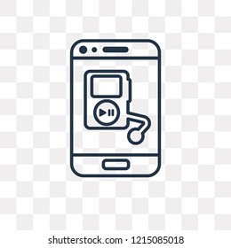 Music and multimedia vector outline icon isolated on transparent background, high quality linear Music and multimedia transparency concept can be used web and mobile