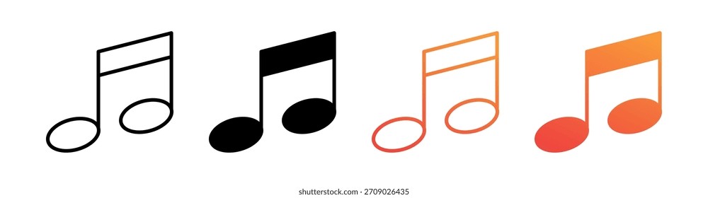 Vector de conjunto de iconos de estilo múltiple de música