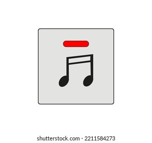 Music Mute Button. The Car Audio Button Is Turned Off. Modern Car Sketch Drawing. Editable Line Icon.