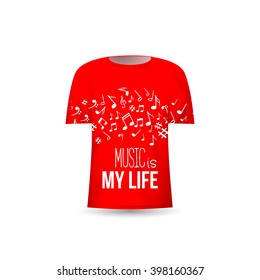 Music is my life t-shirt vector design template.