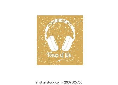 Music is my life,t-shirt mockup typography 
