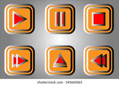 Music navigation buttons set, control sign, vector illustration
