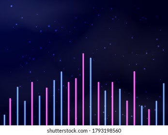 Music neon equalizer. Vector stock illustration for poster