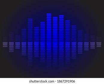 Music neon equalizer. Vector stock illustration for poster