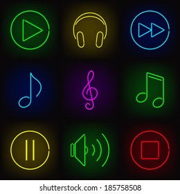 Icons Music Neon Images Stock Photos Vectors Shutterstock