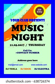 Music Night Flier, Template,Banner design
