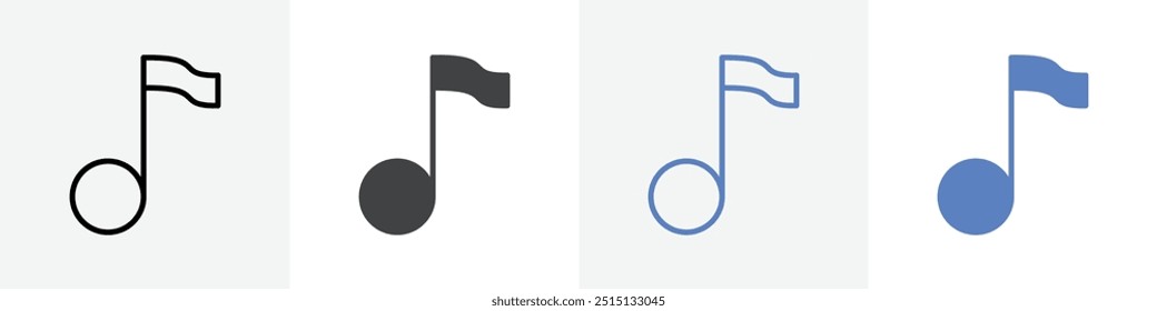 ícone de nó de música vetor definir uso para interface do usuário da web ou aplicativo