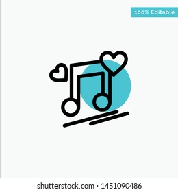 Music Node, Node, Lyrics, Love, Song turquoise highlight circle point Vector icon